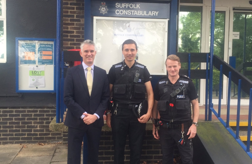 James Cartlidge MP visiting Sudbury Police Station 