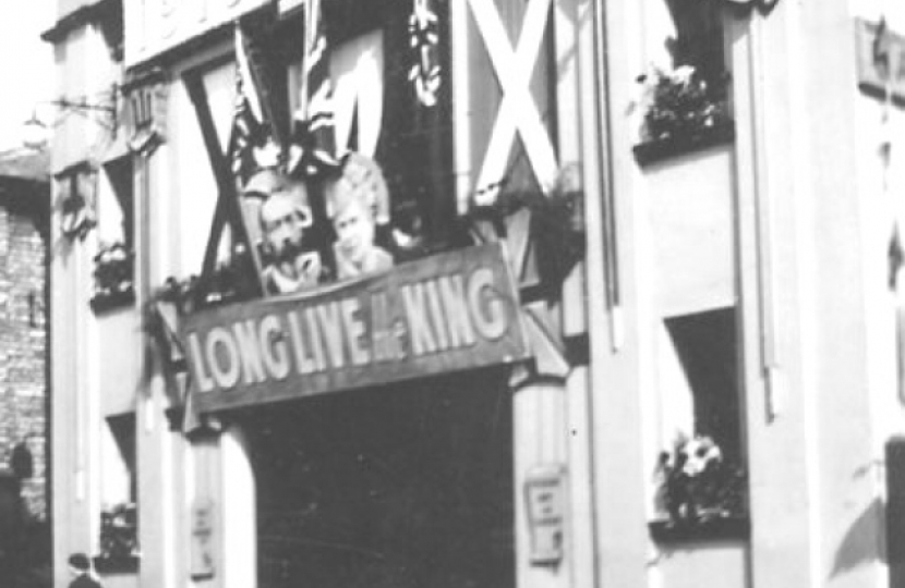 The Gainsborough Cinema decorated for the 1935 Silver Jubilee.