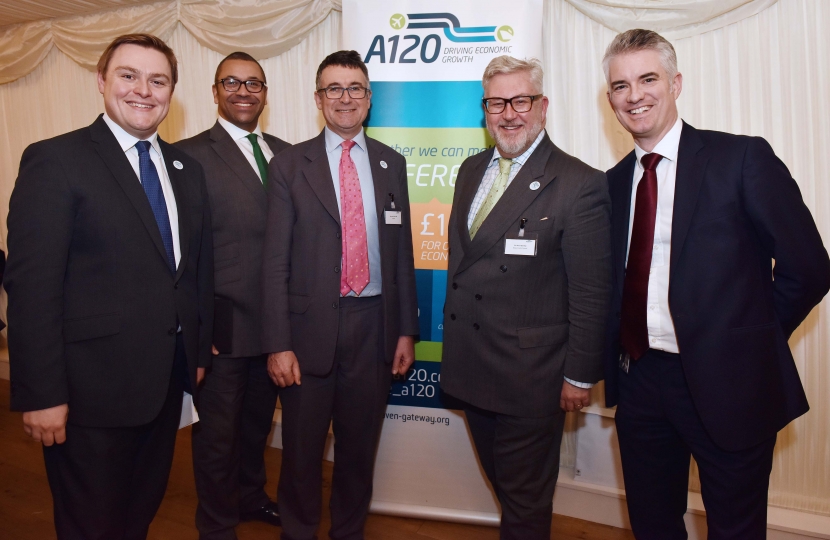 James with colleagues at the A120 Campaign Parliamentary Reception 