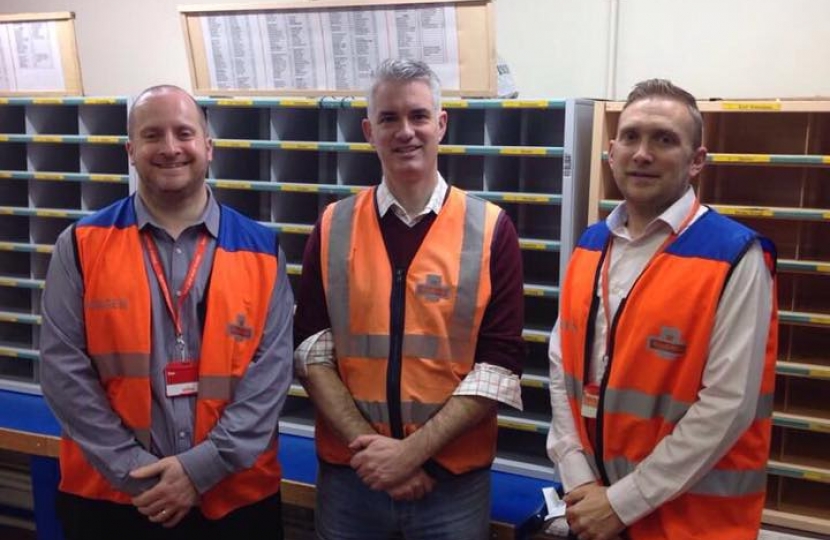 James Cartlidge MP at Hadleigh sorting office 