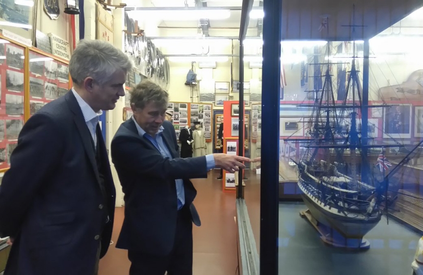 James Cartlidge MP at the Ganges Museum in Shotley 