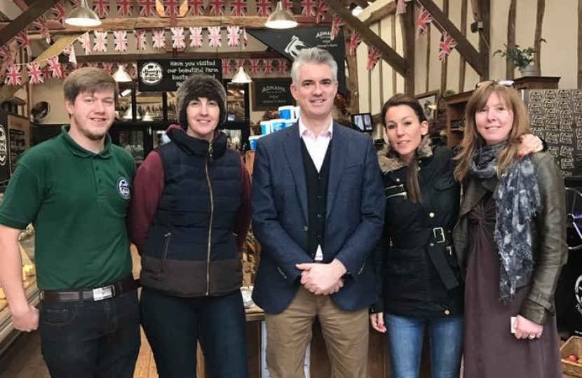 James Cartlidge MP with the team at Jimmy's Farm