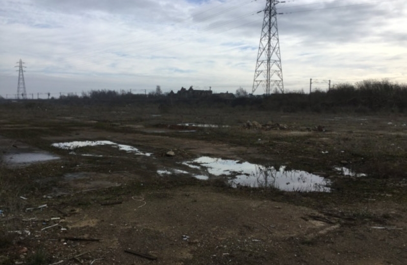 The new depot will be built on this derelict site next to the rail line at Brantham