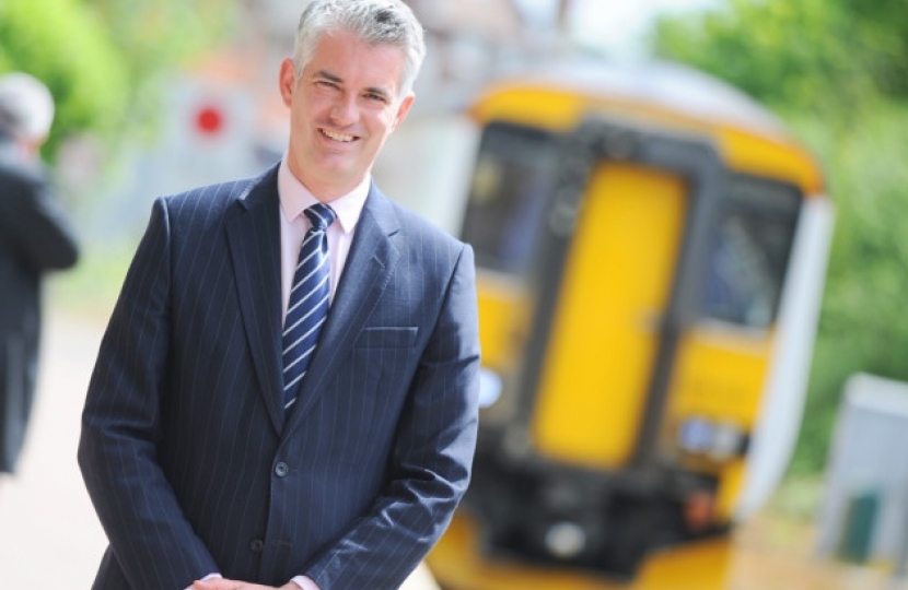 James Cartlidge MP at Sudbury Train station 