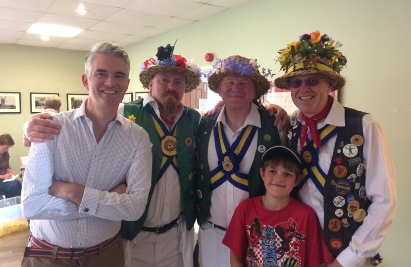 James Cartlidge MP with Glemsford morris dancers 