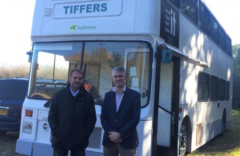 James with Tiffers Bus Shelter