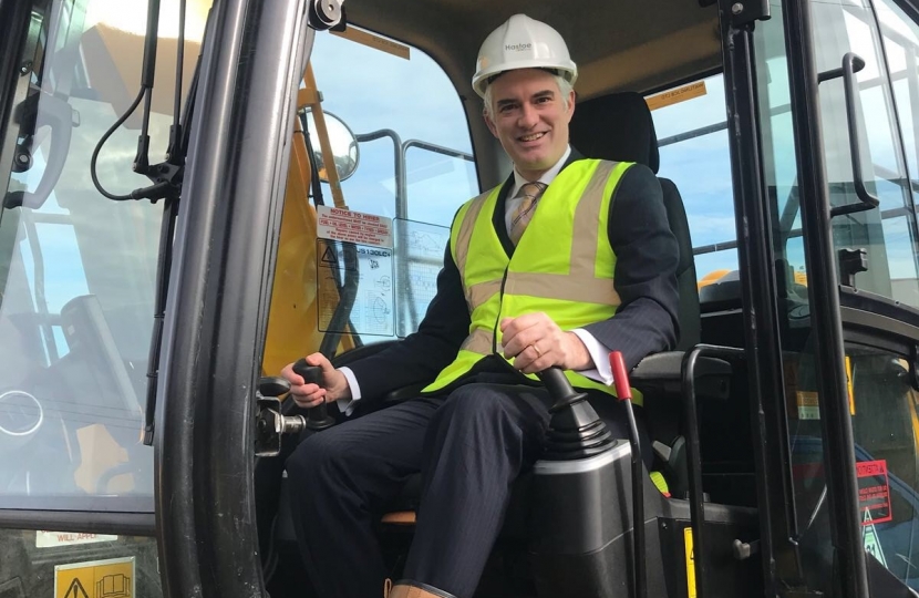 James Cartlidge MP in digger