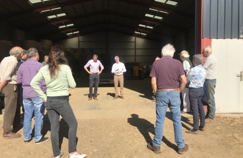 James Cartlidge with south Suffolk farmers in Polstead