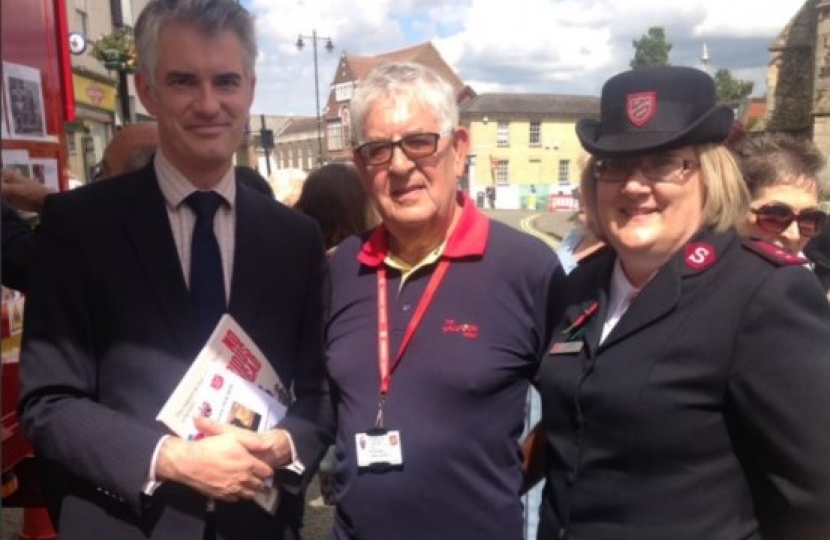 James with Salvation Army members