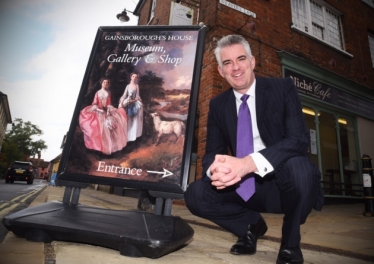 MP James Cartlidge outside Gainsborough's House which has just secured Heritage Lottery funding for its expansion plans