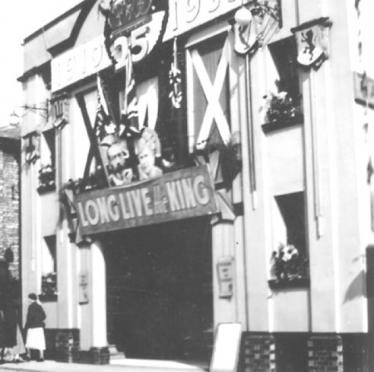 The Gainsborough Cinema decorated for the 1935 Silver Jubilee.