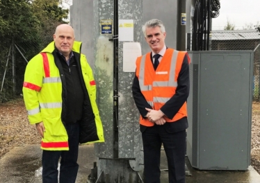 James Cartlidge MP at improved Long Melford mast