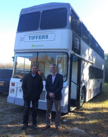 James with Tiffers Bus Shelter